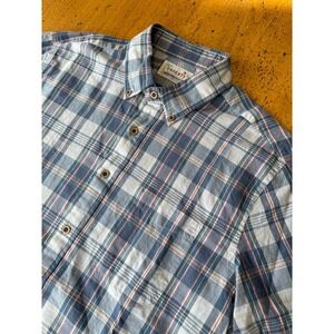 Faherty Shirt Mens L Madras Button Down Short Sleeve Beach House Collection